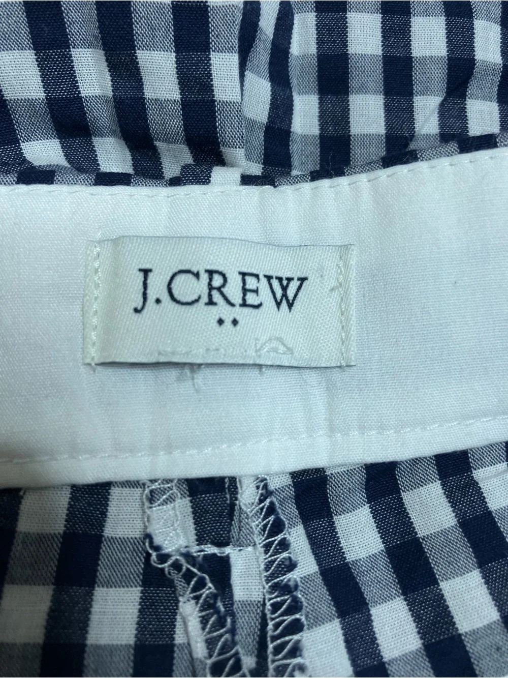 J. Crew Gingham Cotton Pants Trousers
